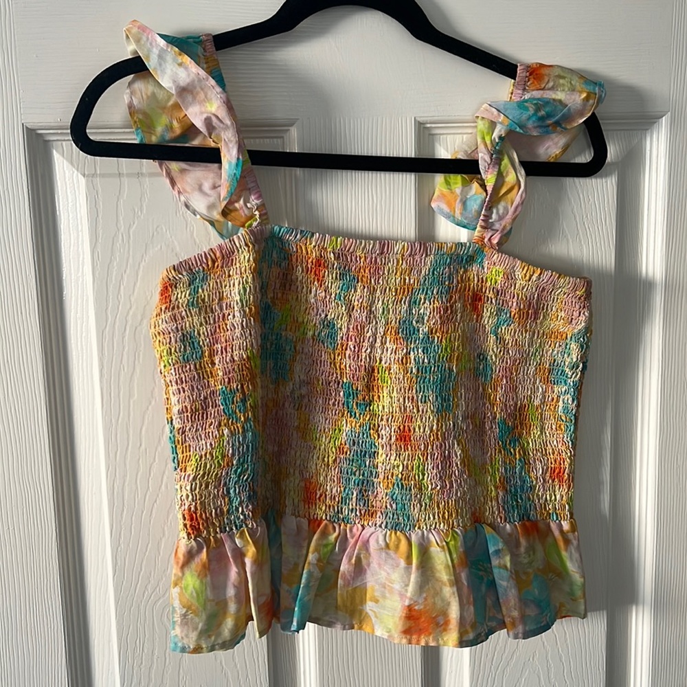 Roller Rabbit Sandrio dove top with ruffle straps